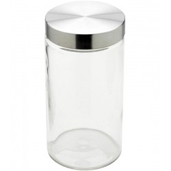 Pote 1,7 Litros de Vidro Borossilicato Redondo Com Tampa de Aço Inox